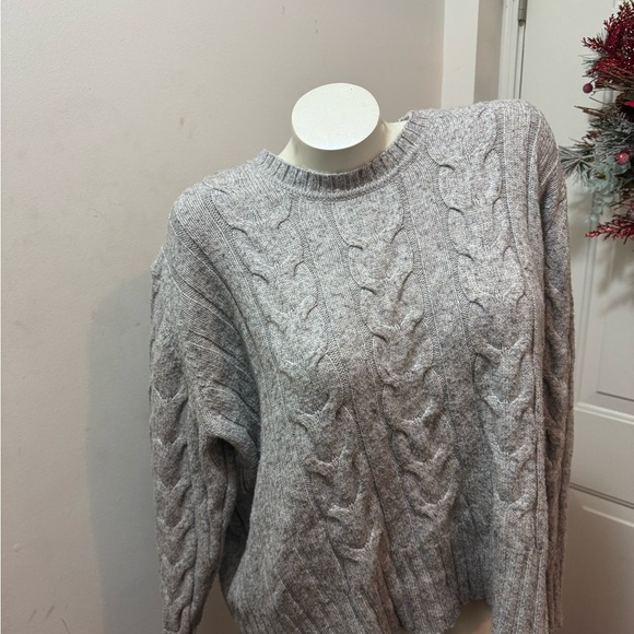 Gray Cable Knit Sweater - Picture 1 of 6